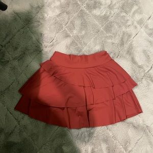 Dusty Red Halara Ruffled Tennis Skirt with Shorts